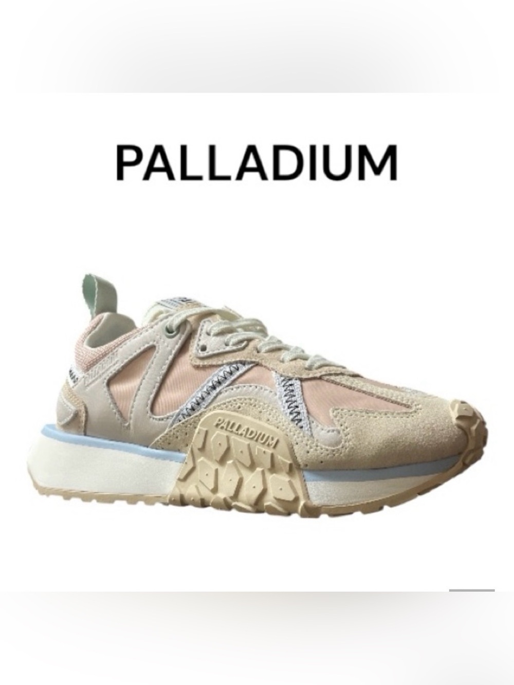 Palladium Cream and Light Blue Sneakers